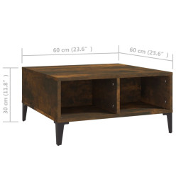 Table basse Chêne fumé 60x60x30 cm Aggloméré