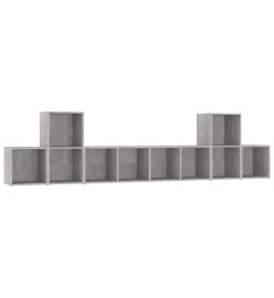 Ensemble de meubles TV 5 pcs Gris béton Aggloméré