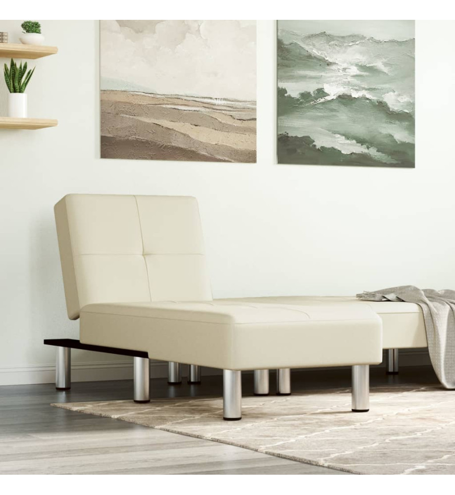 Chaise longue crème similicuir Chaise longue crème similicuir