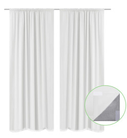 Rideau occultant 2 pcs à double couche 140 x 245 cm Blanc