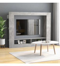 Meuble TV Gris béton 152x22x113 cm Aggloméré