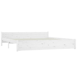 Cadre de lit Blanc Bois massif 180x200 cm Super King