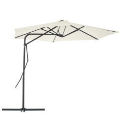 Parasol d'extérieur avec poteau en acier 300 cm Sable