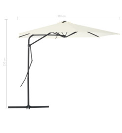 Parasol d'extérieur avec poteau en acier 300 cm Sable