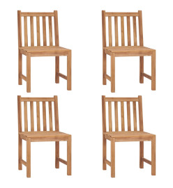 Chaises de jardin 4 pcs avec coussins Bois de teck massif