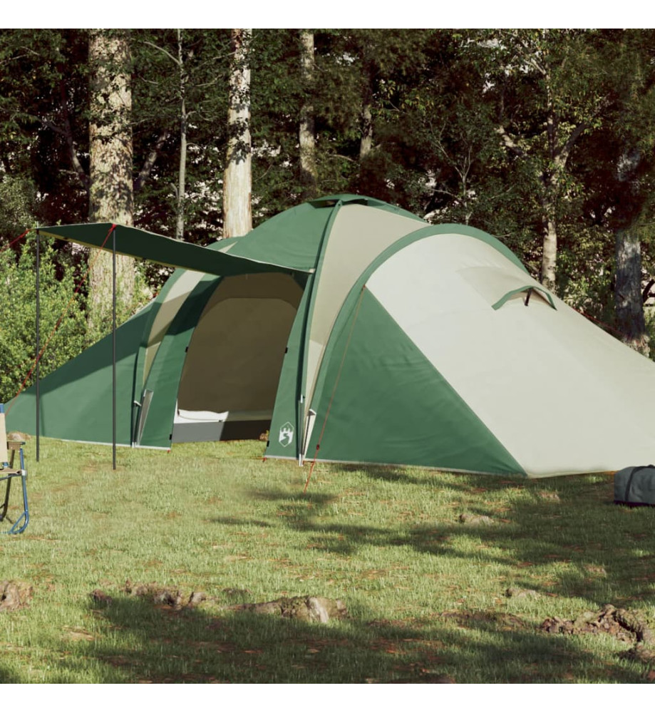 Tente de camping 6 personnes vert 576x238x193 cm taffetas 185T