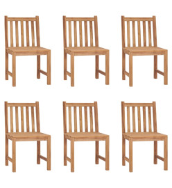 Chaises de jardin 6 pcs Bois de teck solide