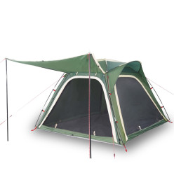 Tente de camping 4 personnes vert 240x221x160 cm taffetas 185T