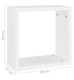 Étagères cube murales 4 pcs Blanc 30x15x30 cm