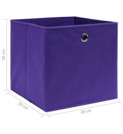 Boîtes de rangement 4 pcs Tissu intissé 28x28x28 cm Violet