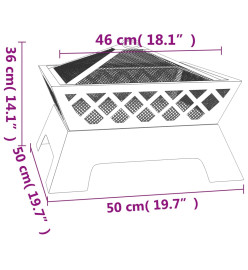 Foyer avec tisonnier 50 cm XXL acier