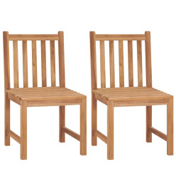 Chaises de jardin 2 pcs Bois de teck solide