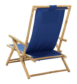 Chaise de relaxation inclinable Bleu marine Bambou et tissu