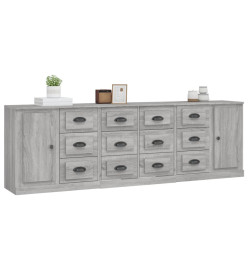 Buffets 3 pcs Sonoma gris Bois d'ingénierie