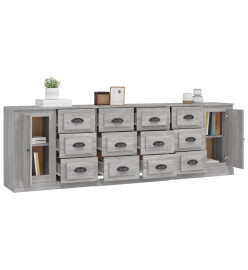 Buffets 3 pcs Sonoma gris Bois d'ingénierie