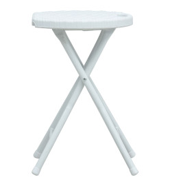 Tabourets pliables de jardin lot de 4 blanc PEHD aspect rotin