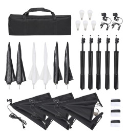 Kit de studio photo 6 pcs avec éclairage et boîtes à lumière