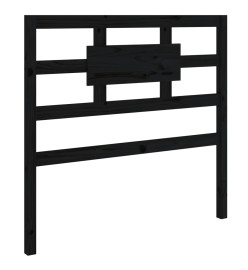 Cadre de lit Noir Bois massif 75x190 cm Petit simple