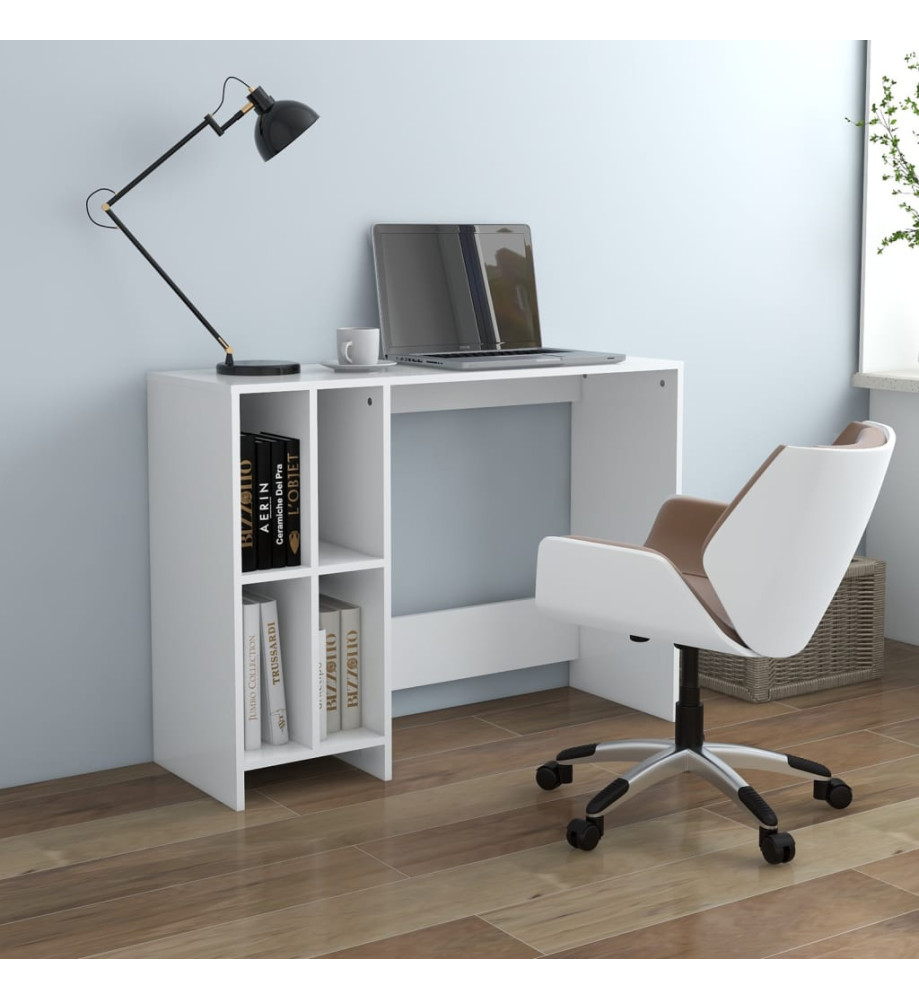 Bureau d'ordinateur portable Blanc 102,5x35x75 cm Aggloméré