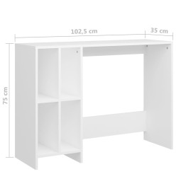 Bureau d'ordinateur portable Blanc 102,5x35x75 cm Aggloméré