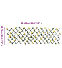  Treillis de lierre artificiel extensible 5 pcs jaune 180x60 cm