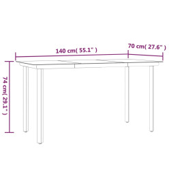 Ensemble à manger de jardin 5 pcs coussins résine tressée acier