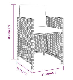 Ensemble de salle à manger de jardin 3 pcs avec coussins Beige