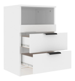 Tables de chevet 2 pcs Blanc brillant Bois d'ingénierie