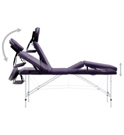 Table de massage pliable 4 zones Aluminium Violet