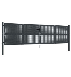 Portail de jardin anthracite 400x150 cm acier