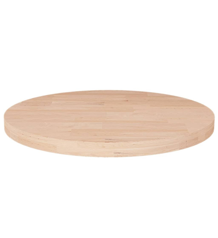 Dessus de table rond Ø30x2,5 cm Bois de chêne massif non traité