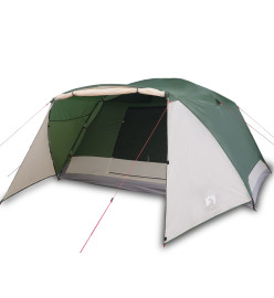 Tente de camping 6 personnes vert 412x370x190 cm taffetas 190T