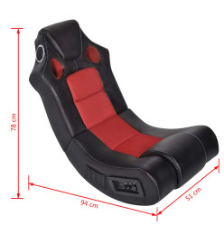 Fauteuil à bascule à enceinte Noir et rouge Similicuir