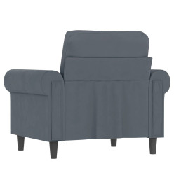 Fauteuil Gris foncé 60 cm Velours