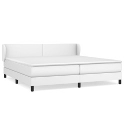 Lit à sommier tapissier avec matelas Blanc 200x200cm Similicuir