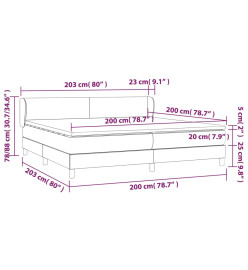 Lit à sommier tapissier avec matelas Blanc 200x200cm Similicuir