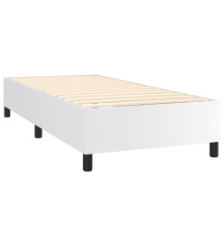 Sommier tapissier et matelas et LED Blanc 100x200 cm Similicuir