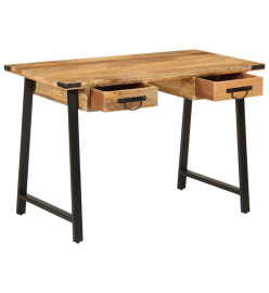 Bureau avec tiroirs 105x55x70 cm bois de manguier massif et fer