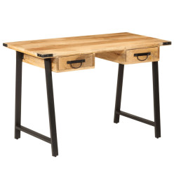 Bureau avec tiroirs 105x55x70 cm bois de manguier massif et fer