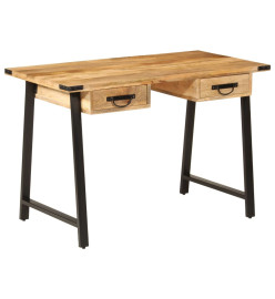 Bureau avec tiroirs 105x55x70 cm bois de manguier massif et fer