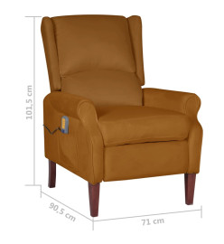 Fauteuil de massage inclinable Marron Velours