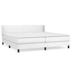 Lit à sommier tapissier avec matelas Blanc 200x200cm Similicuir