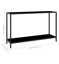 Table console Noir 120x35x75 cm Verre trempé