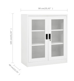 Armoire de bureau Blanc 90x40x105 cm Acier