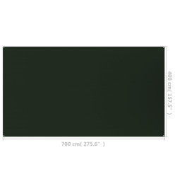 Tapis de tente 400x700 cm Vert foncé PEHD