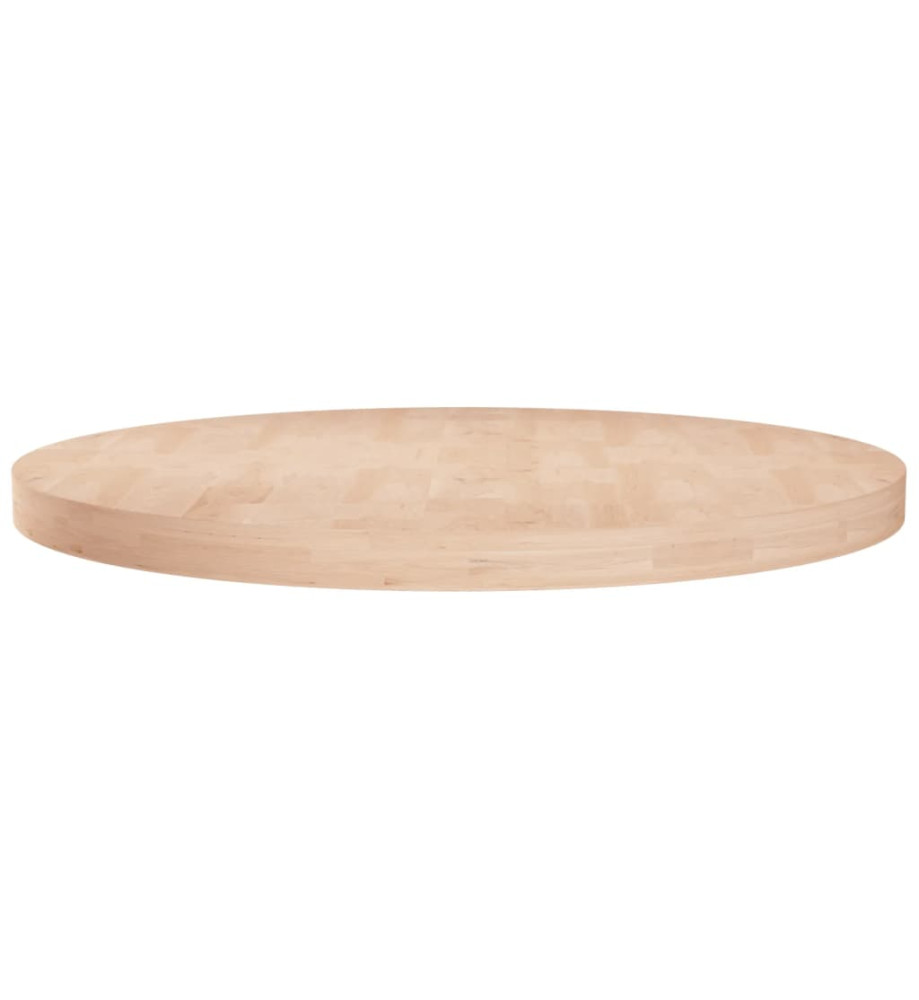 Dessus de table rond Ø60x4 cm Bois de chêne massif non traité