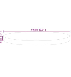 Dessus de table rond Ø60x4 cm Bois de chêne massif non traité