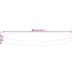 Dessus de table rond Ø80x4 cm Bois de chêne massif non traité