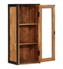 Armoire de salle de bain murale bois massif d'acacia et fer