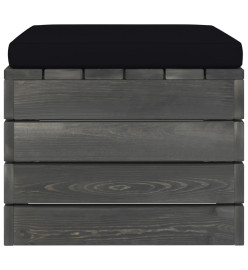 Repose-pieds palette de jardin 2 pcs avec coussins Bois de pin